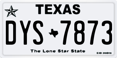 TX license plate DYS7873