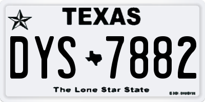 TX license plate DYS7882