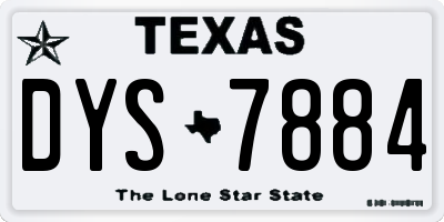 TX license plate DYS7884