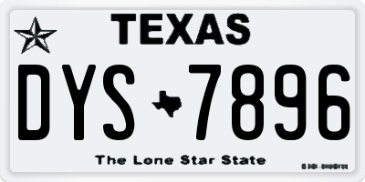 TX license plate DYS7896