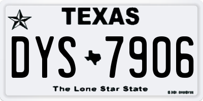 TX license plate DYS7906