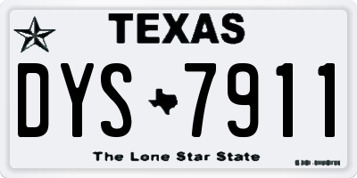 TX license plate DYS7911