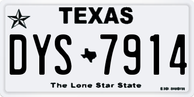 TX license plate DYS7914