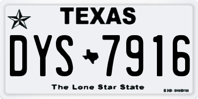 TX license plate DYS7916