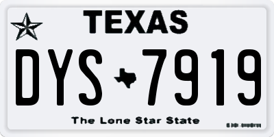 TX license plate DYS7919