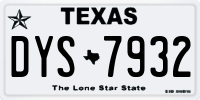 TX license plate DYS7932