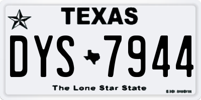 TX license plate DYS7944