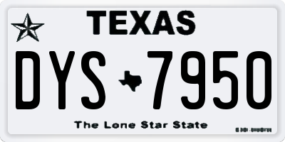 TX license plate DYS7950