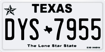 TX license plate DYS7955