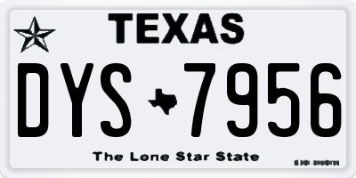 TX license plate DYS7956