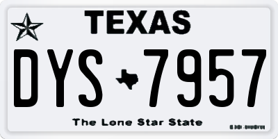 TX license plate DYS7957
