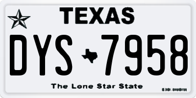 TX license plate DYS7958