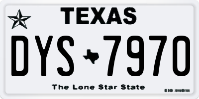 TX license plate DYS7970