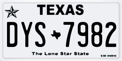 TX license plate DYS7982