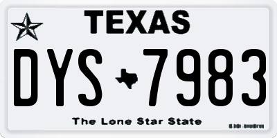 TX license plate DYS7983