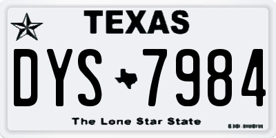 TX license plate DYS7984