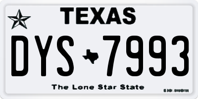 TX license plate DYS7993