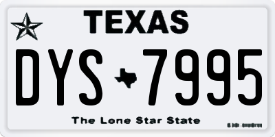TX license plate DYS7995