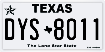 TX license plate DYS8011