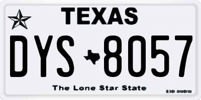 TX license plate DYS8057