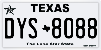 TX license plate DYS8088