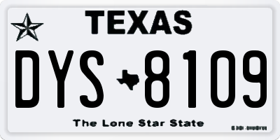 TX license plate DYS8109