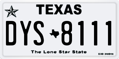 TX license plate DYS8111