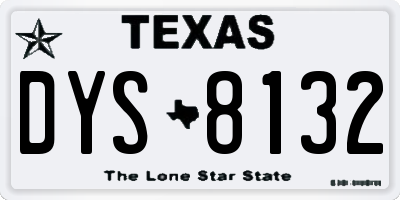TX license plate DYS8132