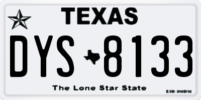 TX license plate DYS8133