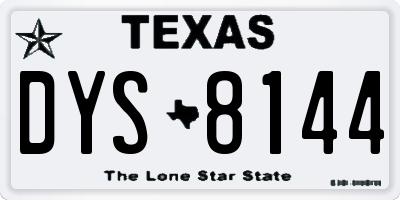 TX license plate DYS8144