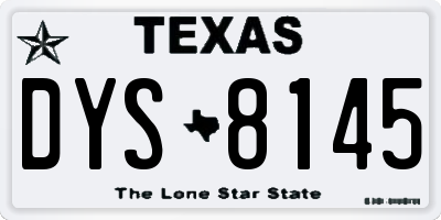 TX license plate DYS8145