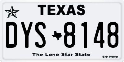 TX license plate DYS8148