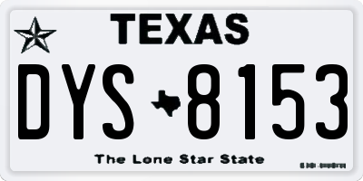 TX license plate DYS8153