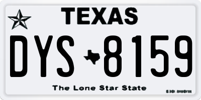 TX license plate DYS8159