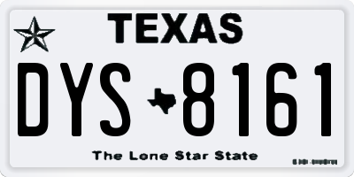 TX license plate DYS8161