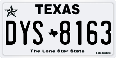 TX license plate DYS8163
