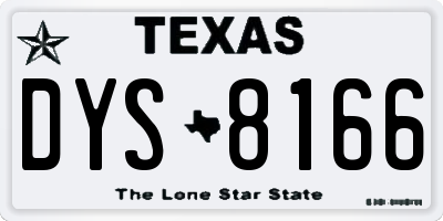 TX license plate DYS8166