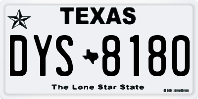 TX license plate DYS8180