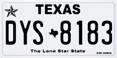 TX license plate DYS8183