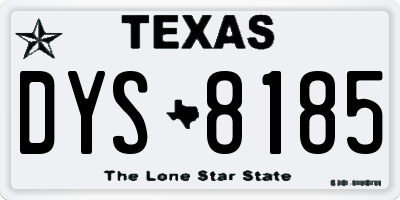 TX license plate DYS8185