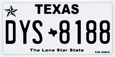TX license plate DYS8188