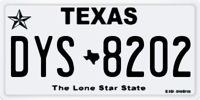 TX license plate DYS8202