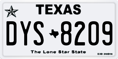 TX license plate DYS8209