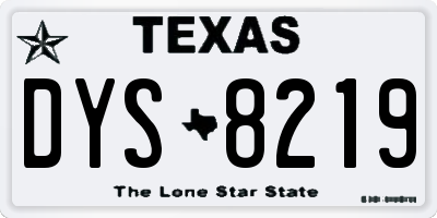 TX license plate DYS8219
