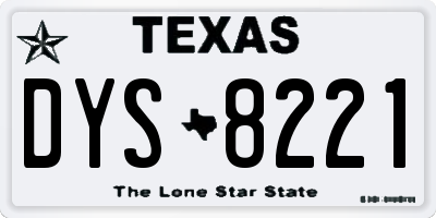 TX license plate DYS8221