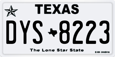 TX license plate DYS8223