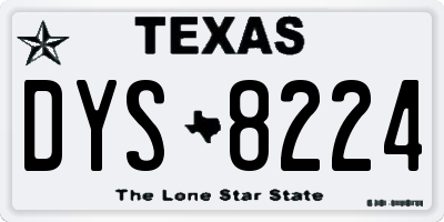 TX license plate DYS8224