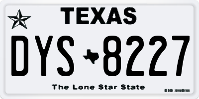 TX license plate DYS8227