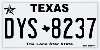 TX license plate DYS8237