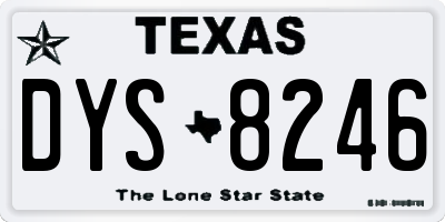 TX license plate DYS8246